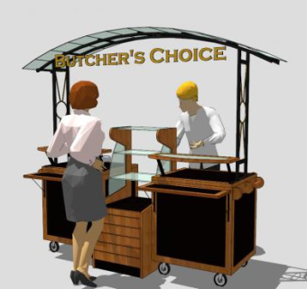 现代移动售卖亭SU模型下载_sketchup草图大师SKP模型