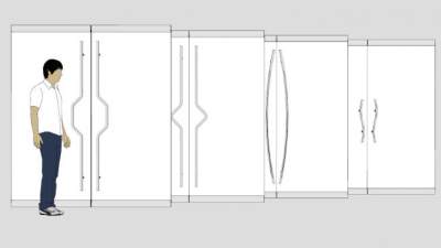 落地玻璃门SU模型下载_sketchup草图大师SKP模型