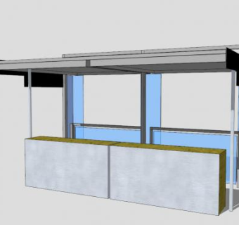 现代街边售卖亭SU模型下载_sketchup草图大师SKP模型