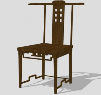 中式椅子座椅交椅SU模型下载_sketchup草图大师SKP模型