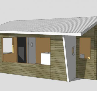 现代景区售卖亭SU模型下载_sketchup草图大师SKP模型