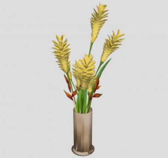 圆筒形花瓶装饰摆件SU模型下载_sketchup草图大师SKP模型