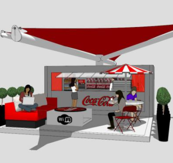 景区冷饮售卖亭SU模型下载_sketchup草图大师SKP模型