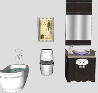 现代卫浴家具设计SU模型下载_sketchup草图大师SKP模型