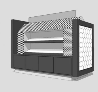 现代简约售卖亭SU模型下载_sketchup草图大师SKP模型