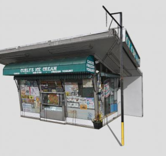 现代街边报刊亭SU模型下载_sketchup草图大师SKP模型