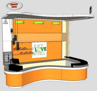 现代果汁售卖亭SU模型下载_sketchup草图大师SKP模型