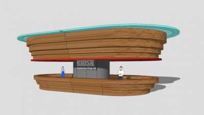 街边木质售卖亭SU模型下载_sketchup草图大师SKP模型