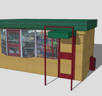 现代食品售卖亭SU模型下载_sketchup草图大师SKP模型