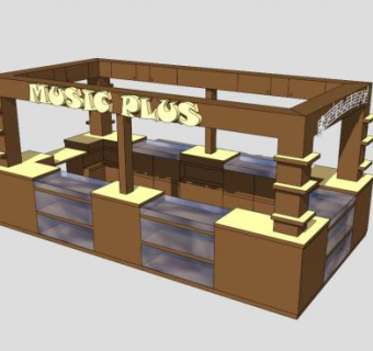 特色街边售卖亭SU模型下载_sketchup草图大师SKP模型