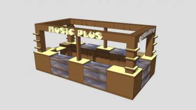 特色街边售卖亭SU模型下载_sketchup草图大师SKP模型