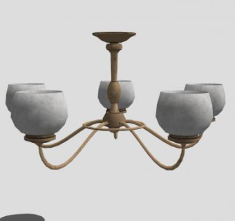 欧式吊灯客厅灯SU模型下载_sketchup草图大师SKP模型