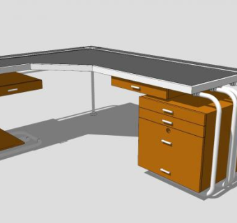 创意办公桌办公家具SU模型下载_sketchup草图大师SKP模型