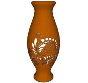 印花花瓶摆件SU模型下载_sketchup草图大师SKP模型