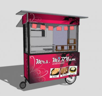 手抓饼临时售卖亭SU模型下载_sketchup草图大师SKP模型