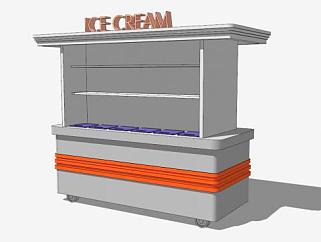 冰淇淋<em>临时售卖亭</em>SU模型下载_sketchup草图大师SKP模型