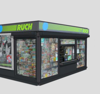 景区街边报刊亭SU模型下载_sketchup草图大师SKP模型