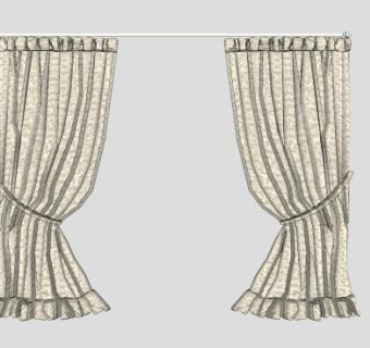 欧式窗帘大气型SU模型下载_sketchup草图大师SKP模型