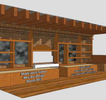 木制报刊亭售卖亭SU模型下载_sketchup草图大师SKP模型
