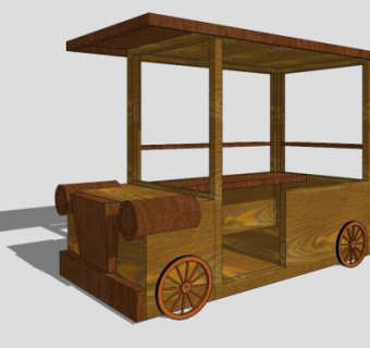 木头临时售卖亭SU模型下载_sketchup草图大师SKP模型