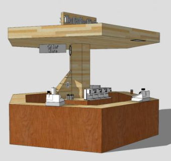 木质咖啡售卖亭SU模型下载_sketchup草图大师SKP模型