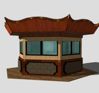 现代小吃售卖亭sketchup模型下载_sketchup草图大师SKP模型