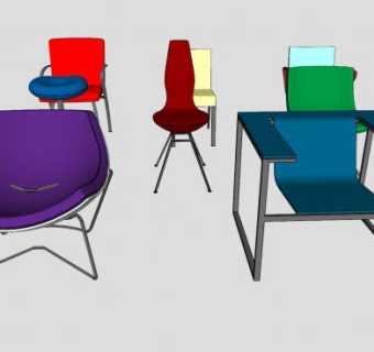 各种椅子吧台椅异形椅子SU模型下载_sketchup草图大师SKP模型