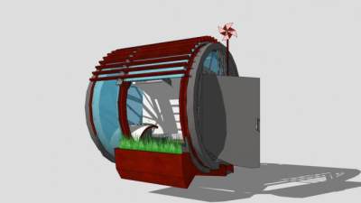 街边特色售卖亭SU模型下载_sketchup草图大师SKP模型