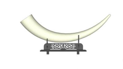 珍贵的象牙摆件工艺品SU模型下载_sketchup草图大师SKP模型