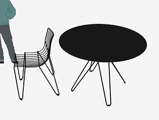 铁质桌子<em>椅子</em>SU模型下载_sketchup草图大师SKP模型