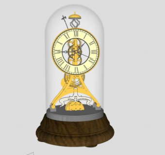 欧式装饰品时钟落地钟SU模型下载_sketchup草图大师SKP模型