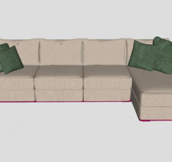 精美的室内沙发L型家具SU模型下载_sketchup草图大师SKP模型