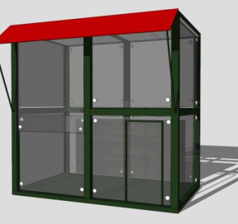 现代玻璃售卖亭SU模型下载_sketchup草图大师SKP模型