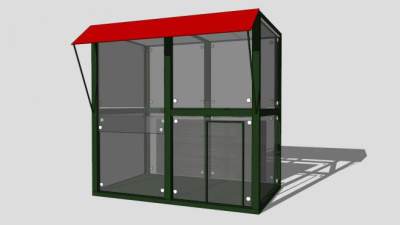 现代玻璃售卖亭SU模型下载_sketchup草图大师SKP模型