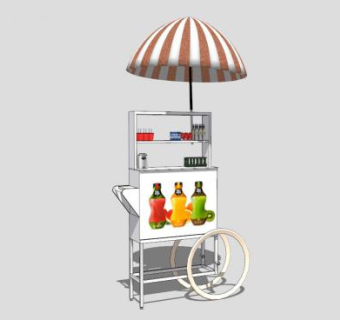 果汁移动售卖亭SU模型下载_sketchup草图大师SKP模型