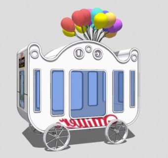 欧式移动售卖亭SU模型下载_sketchup草图大师SKP模型