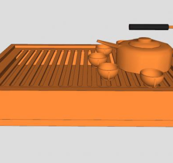 茶桌茶具茶壶SU模型下载_sketchup草图大师SKP模型