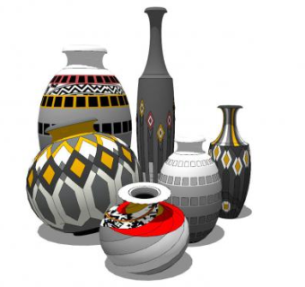 工艺品摆件花瓶陶瓷SU模型下载_sketchup草图大师SKP模型