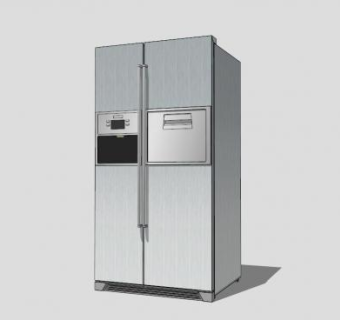 对开门冰箱SU模型下载_sketchup草图大师SKP模型