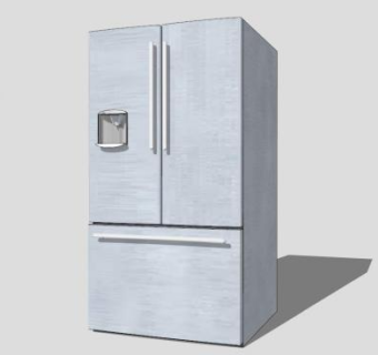三开门抽屉冰箱下载_sketchup草图大师SKP模型