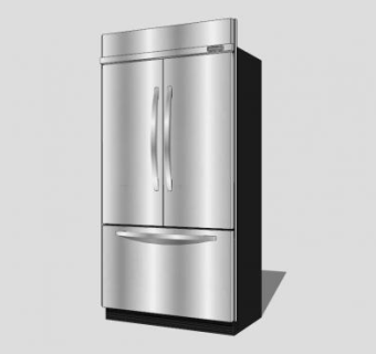 三开门冰箱SU模型下载_sketchup草图大师SKP模型