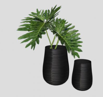 花瓶花盆植物装饰品SU模型下载_sketchup草图大师SKP模型
