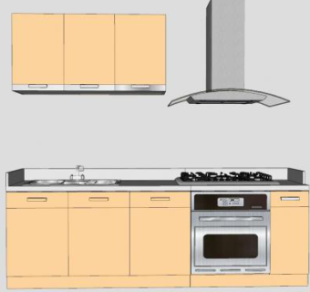 厨房橱柜电器组合SU模型下载_sketchup草图大师SKP模型