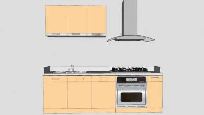 厨房橱柜电器组合SU模型下载_sketchup草图大师SKP模型