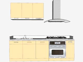 厨房橱柜电器组合SU模型下载_sketchup草图大师SKP模型
