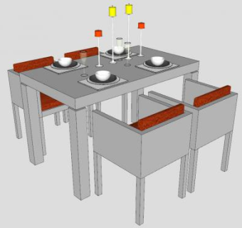 现代餐桌椅家具sketchup模型下载_sketchup草图大师SKP模型