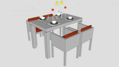 现代餐桌椅家具sketchup模型下载_sketchup草图大师SKP模型