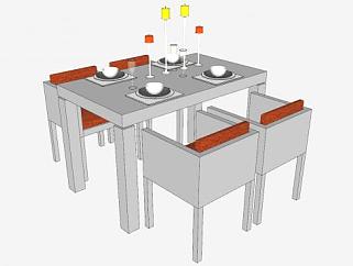 现代餐桌椅家具sketchup模型下载_sketchup草图大师SKP模型