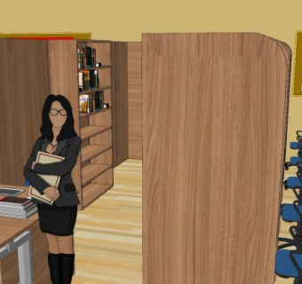 办公室组合屏风隔断电脑桌椅SU模型下载_sketchup草图大师SKP模型