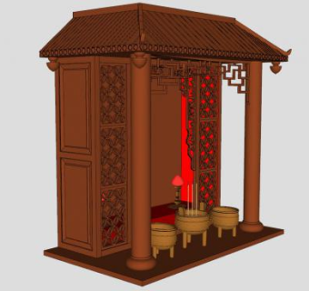 神台祭奠香炉sketchup模型下载_sketchup草图大师SKP模型